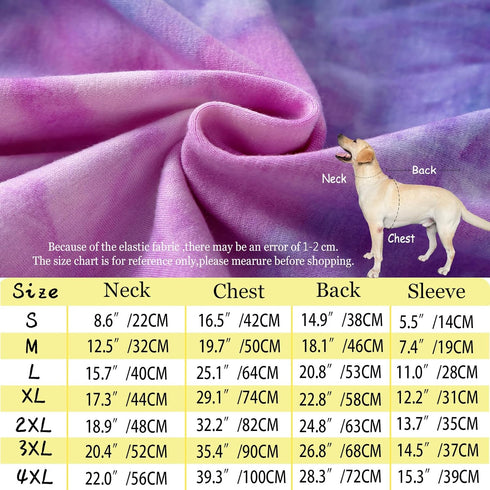 Dog Cotton Tie dye Hoodie Blue Pullover Sweatshirts Soft and Stretch Pets Clothes Hooded for Large Dogs(Blue 2XL)...