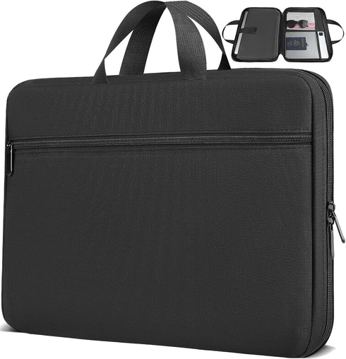 15.6 Inch Laptop Sleeve, Water Resistant Laptop Case Protective Computer Cover with Pocket, Durable Computer Carrying Bag Compatible with MacBook,...
