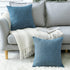OTOSTAR Linen Throw Pillow Covers Set of 2 Decorative Square Pillowcases Cushion Covers 22x22 Inch for Home Decor Sofa Bedroom Car 55 x 55 CM Blue...