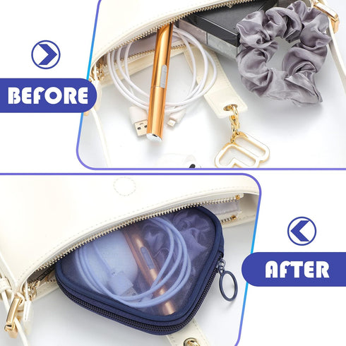 Weewooday 4 Pcs Mesh Makeup Bag Mesh Cosmetic Bag Travel Toiletry Bag Pouch with Zipper Mini Portable Makeup Cosmetic Travel Toiletry Purse Bag fo...