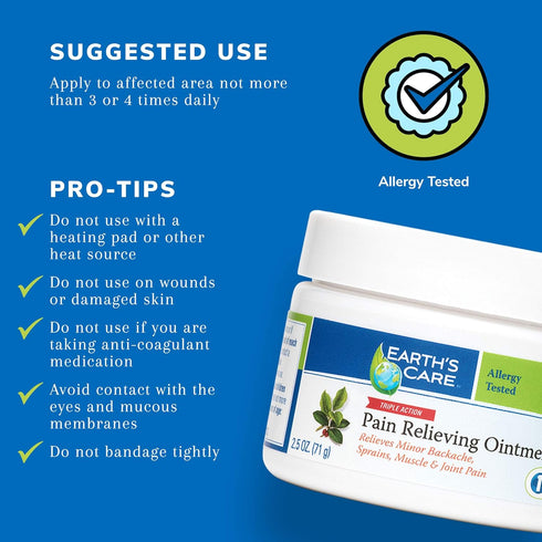 Earth's Care Pain Relieving Ointment - Triple Action Muscle and Joint Cream (1)...