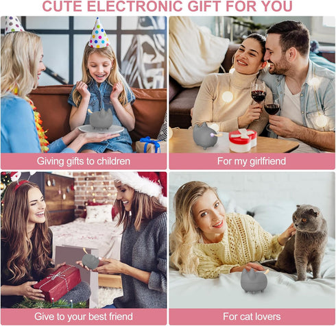 Portable Bluetooth Speaker, Cute Cat Mini Wireless Speakers with Loud Stereo Sound, Built-in Mic, Dual Pairing,40H Playtime for Desk,Room Decor,Id...