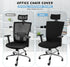 Lounsweer 3 Pieces Headrest Chair Cover Office Chair Cover Rolling Desk Chair Cover Gaming Chair Covers Stretch Washable Computer Chair Slipcovers...