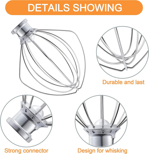 Wire Whip for KitchenAid Tilt-Head Stand Mixer Accessory Replacement, Egg Cream Stirrer, Cakes Mayonnaise Whisk?Whipping Egg White...