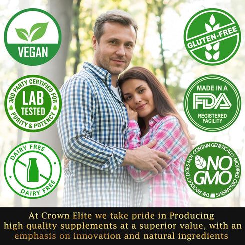 Crown Elite Premium High Absorption CoQ10 Ubiquinone Supplement - Boost Heart Health and Energy Production Naturally, Powerful Antioxidant | Non-G...