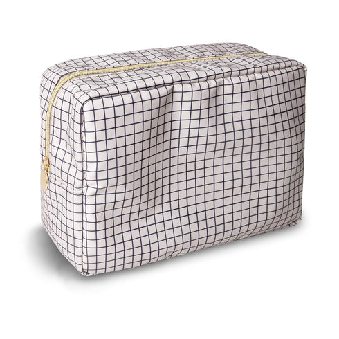 Waterproof Large Makeup Bag Pouch,Nylon Women Travel Toiletry Storage Bag Checkered Cosmetic Bag for Girls,Big Preppy Makeup Organizer Bag Zipper ...