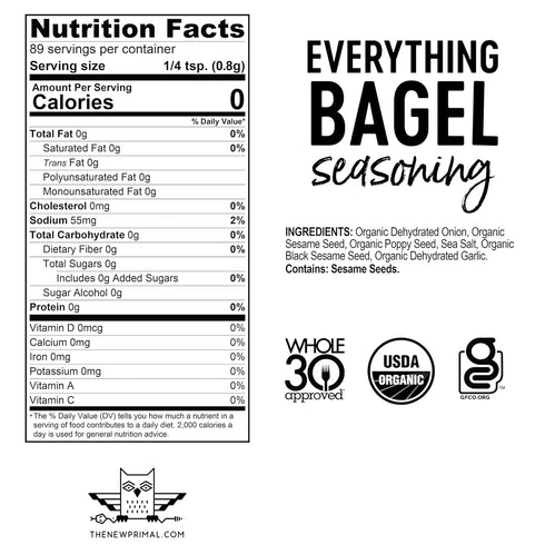The New Primal THE NEW PRIMAL Organic Everything Bagel Seasoning, 2.5 OZ...