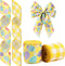 2 Rolls Easter Ribbon for Wreath Bow Wrapping Gift,Yellow Plaid Easter Egg Ribbon for Gift Wrapping Decoration Party Supplies DIY Craft 2.5" X 10 ...