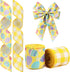 2 Rolls Easter Ribbon for Wreath Bow Wrapping Gift,Yellow Plaid Easter Egg Ribbon for Gift Wrapping Decoration Party Supplies DIY Craft 2.5" X 10 ...