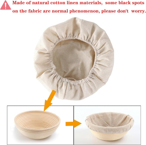 Round Bread Proofing Basket Cloth Liner,10inch Bread Proofing Cover Banneton Proofing Cloth Linen Liner Cloth for Bread Basket Bread Baking Suppli...