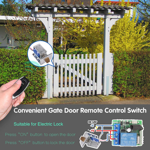 DieseRC 433Mhz Universal Wireless Remote Control Switch DC 12V 1CH RF Relay Receiver Module with 5 Transmitters EV1527 Learning Code Remote Switch...
