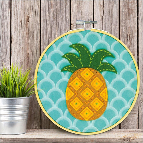Dimensions Needle Craft Pineapple Wool Felt Applique Embroidery Craft Kit, 6''...