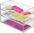 iDesign Clarity Plastic Drawer Organizer for Vanity, Countertop, Bathroom, Kitchen and Cabinet Storage, 8" x 4" x 2", Clear...