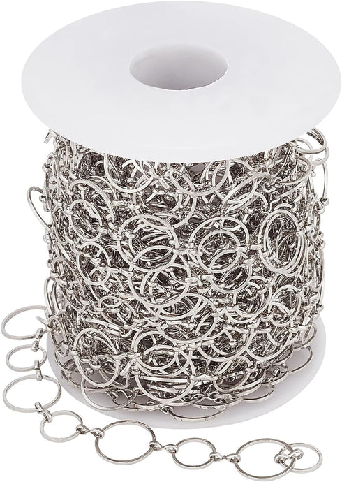 arricraft 10m/32.80 Feet Platinum Chains, Brass Handmade Chains Nickel Free Chains 1 Roll Chains for Necklace Jewelry Accessories DIY Making...