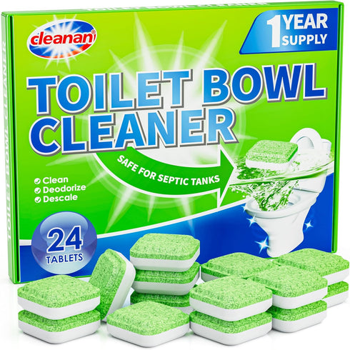 Toilet Bowl Cleaner Tablets, Leaves Bowl Sanitary, Freshens, Deodorizes, Descales & Repels Tough Stains, Helps Prevent Limescale Buildup, Safe for...