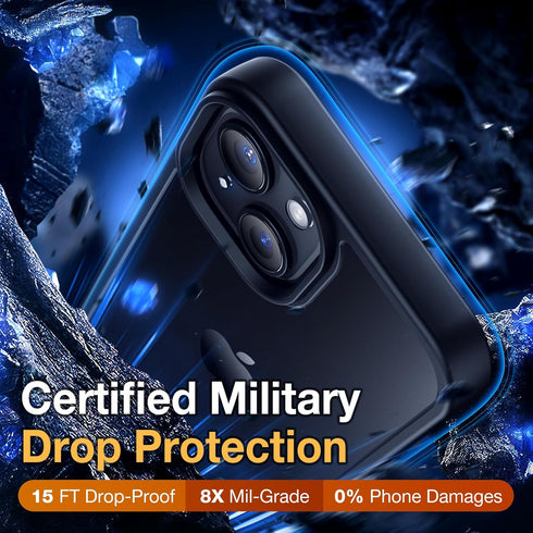 for iPhone 15 Phone Case, Shockproof for iPhone 15 Case, Military Grade Drop Protection, Protective Hard Back Slim Translucent Case for iPhone 15 ...