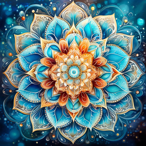Reofrey DIY Diamond Art Kits for Adults Mandala Flower, Flower Full Drill Round Rhinestone Diamond Art Accessories, Cross Stitch Embroidery for Cr...