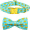 Elegant little tail Easter Day Dog Collar, Dog Collar with Bow Chicken Eggs Print Dog Collar Pet Collar Gift Dog Bowtie Adjustable Dog Collar for ...