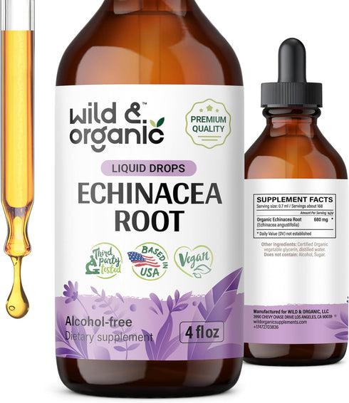 Echinacea Drops - Immune Support Supplement w/Organic Echinacea Root - Alcohol-Free Echinacea Liquid for Immune Defense - Echinacea Herbal Supplem...