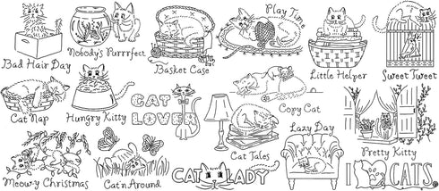 Aunt Martha's Clever Kitties Embroidery Transfer Pattern Book Kit...
