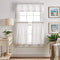 Martha Stewart Ticking Stripe 3-Piece Window Curtain Valance and Tiers Set, White Grey...