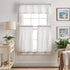 Martha Stewart Ticking Stripe 3-Piece Window Curtain Valance and Tiers Set, White Grey...