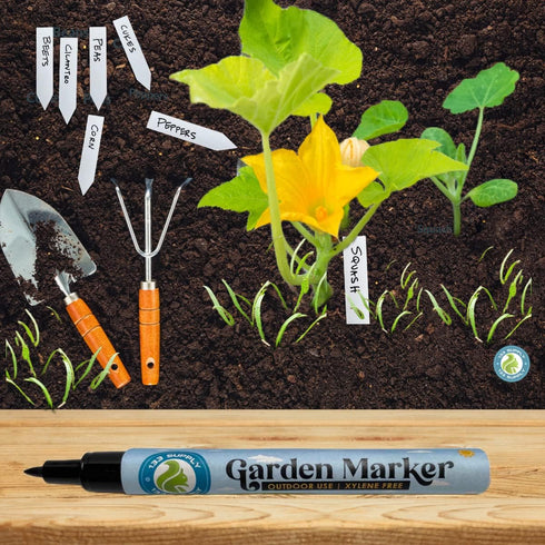 2 Pack Garden Marker Pen Permanent Markers Black (UV Fade Resistant Marker Pens for Plant Markers Garden Markers Waterproof Pen Black Markers Outd...