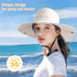 Women's Sun Hat with Ponytail Hole Sun Shade Hat UV Protection Foldable Mesh Wide Brim Beach Fishing Hat for Women...