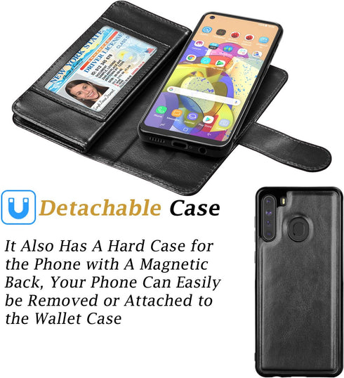 Galaxy A21 Case, for Samsung Galaxy A21 Wallet Case, Takfox PU Leather w 9 ID Credit Card Holder Slots Folio Flip Magnetic Detachable Hard Cover C...