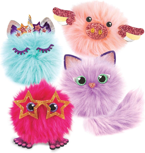 Make It Real DIY Cuddle Mob Kit - Create 4 Adorable Pom Pom Characters with 36 Pieces - All-in-One Arts & Crafts Set for Tweens & Girls - Fun, Ski...