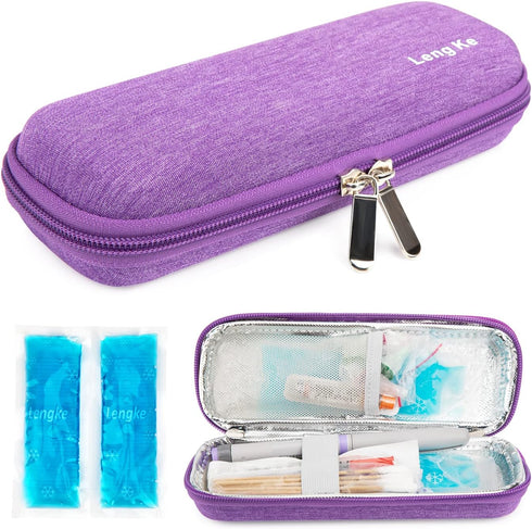 YOUSHARES Insulin Cooler Travel Case with 2 Cooler Ice Packs, Small EVA Diabetic Insulated Organizer Portable Cooling Bag for Medication Cooling I...