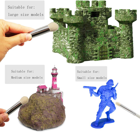 Drybrush Set Hobby Drybrush Paint Brush,Detail Paint Brush Set,3 pcs Professional Art and Advanced Acrylic Paint Brushes for Tabletop&Wargames Min...