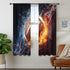 Cinbloo American Football Curtains Sheer Rod Pocket Boys Sports Wall Decor for Kids Men Teens Bedroom Water Flame Football Art Printed Cool Living...