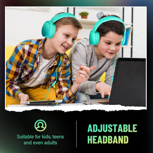 rockpapa Grade Wired Headphones with Microphone, Lightweight Foldable Stereo Bass Headphones with No-Tangle Cord & 3.5mm Jack for Adult/Kids, Lapt...