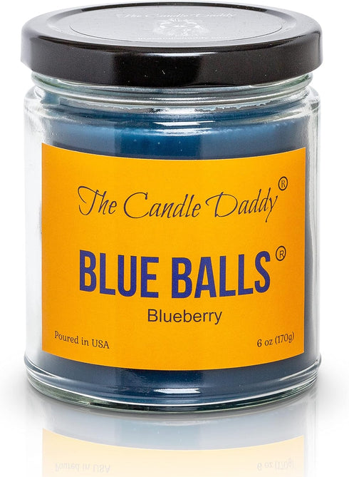 Blue Balls - Blueberry Scented Candle - Funny- 6 Ounce Jar Candle...
