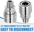 1/4" Pressure Washer Fittings-Stainless Steel Pressure Washer Adapter-1/4" Quick Connect Socket to 1/4" Male NPT Pressure Washer Coupler-5000 PSI...