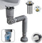 Bathroom Sink Drain Pipe Kit, 3 in 1 Plumbing, Fits for 1-1/4'' & 1-1/2'' Drain Hole, with Anti-Odor, Anti-Backflow, Space-Saving Design for Bathr...
