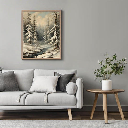 Posterizer 1 pcs-beautiful snowy scenary in winter -7-Landscape & Nature Art-GIft for Men Women Teens-Living Room Bedroom Decor- unframed wall art...