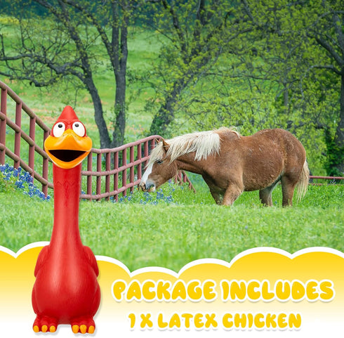 Hungdao 1 Pcs Horse Toys Latex Squeaky Squeeze Chicken Squeak Horse Turkey Balls for Play Fake Screaming Chicken Toys for Horses Soccer Ball for R...