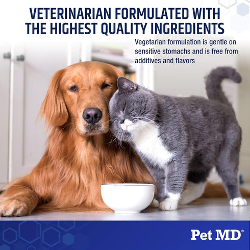 Pet MD Biotic Probiotics for Dogs & Cats - Prebiotic, Fiber, & Probiotic Powder - Gas, Constipation Relief, & Anti Diarrhea - Balance Digestive Fl...