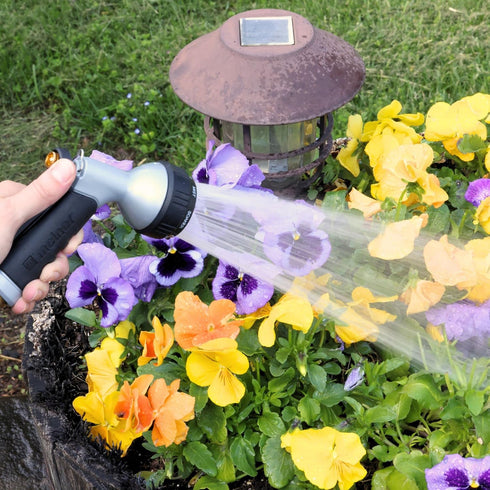 Melnor 65091-AMZ Dual Pack Metal Nozzles with QuickConnect Product Adapter Set, Multi-Pattern and Adjustable, Black, Silver...