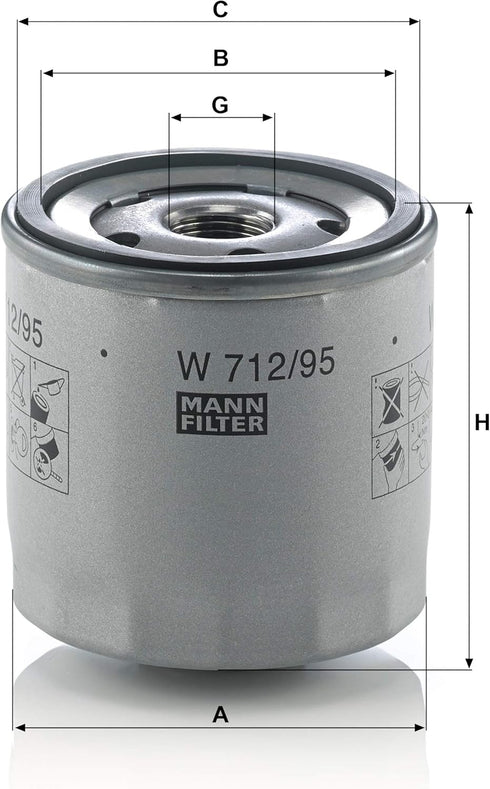 W 712/95 Oil Filter - Spin On, bronze-n6...