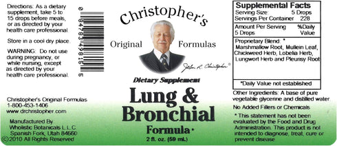 Christopher's Original Formulas Lung Plus Bronchial Supplement, 2 Fluid Ounce...