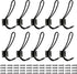 Rustic Entryway Hooks | 10 Pack of Black Wall Mounted Vintage Double Coat Hangers with Large Metal Screws Included...