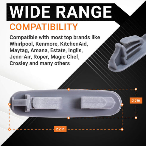 BlueStars Ultra Durable 8565925 Dish Rack Stop Clip Replacement Part Exact Fit For Whirlpool & Kenmore Dishwashers - Replaces WP8565925 8524581 8270105 - PACK OF 2