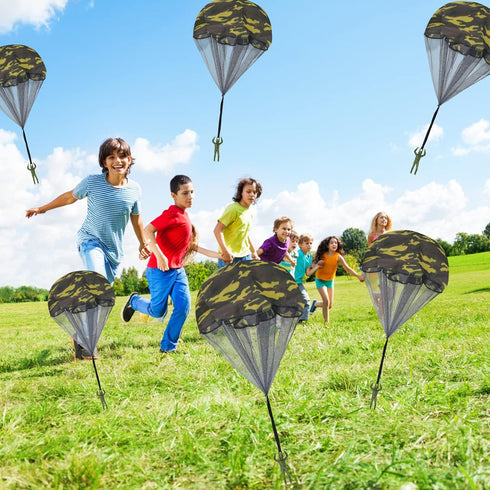 10&12&15 Pcs Parachute Toy, Camo Parachute Men Toy Tangle Free Throwing Hand Throw Outdoor Flying Gifts Paratrooper Toy No Battery nor Assembly Re...