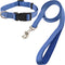 Dog Collar and Leash Set, Nylon Collar and Leash for Dogs Classic Solid Colors for Small Medium Large Dogs (Blue, Medium, Collar 14-20", 3/4")...
