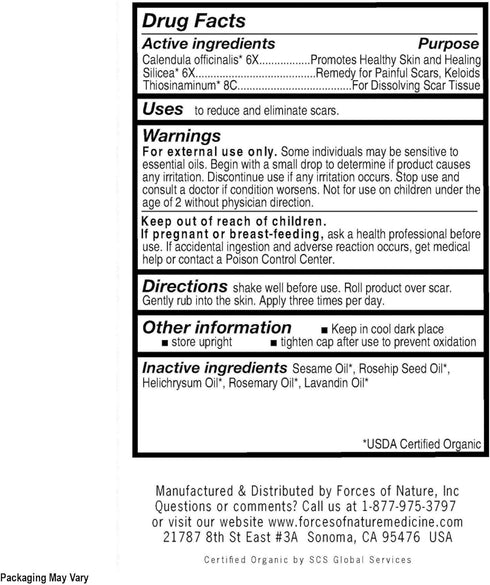 Forces Of Nature, Medicine Scar Control Rollerball Organic, 0.14 Fl Oz...