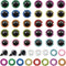 TOAOB 120pcs Glitter Plastic Safety Eyes 10mm Crafts Doll Eyes 10 Colors Half Round Craft Crochet Eyes with Washers for Stuffed Animals Amigurumis...