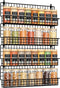 X-cosrack 4 Pack Spice Rack Wall Mount, Upgraded Connectable Seasoning Organizer for Space-Saving, Hanging Spice Storage for Cabinet/Pantry Door (...
